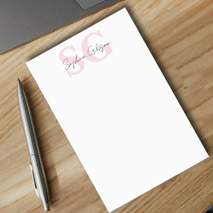 Minimalistischer Schriftname Rosa Monogramm Person Post-it Klebezettel