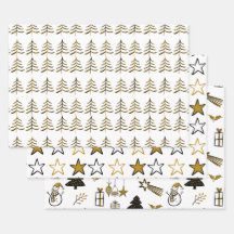 Minimalistischer Schwarz-Gold-Weihnachtsbaum und -