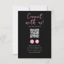 Minimalistischer schwarz rosa Qr-Code Verbindung m