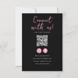 Minimalistischer schwarz rosa Qr-Code Verbindung m Einladung