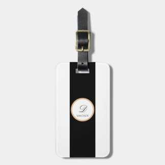 Minimalistischer Schwarz, Weiß, Gold, Schlichter G Gepäckanhänger