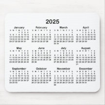 Minimalistischer Schwarz-Weiß-Kalender 2025