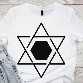 Minimalistischer Schwarz-Weiß-Star von David T-Shirt