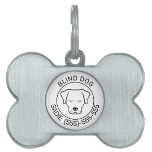 Minimalistischer schwarz-weißer Cartoon Dog Blinde Tiermarke