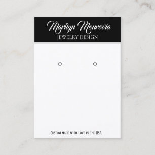 Minimalistischer Schwarz-weißer Earring-Display QR Visitenkarte