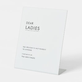 Minimalistischer schwarz-weißer Hochzeitskorb Sockelschild