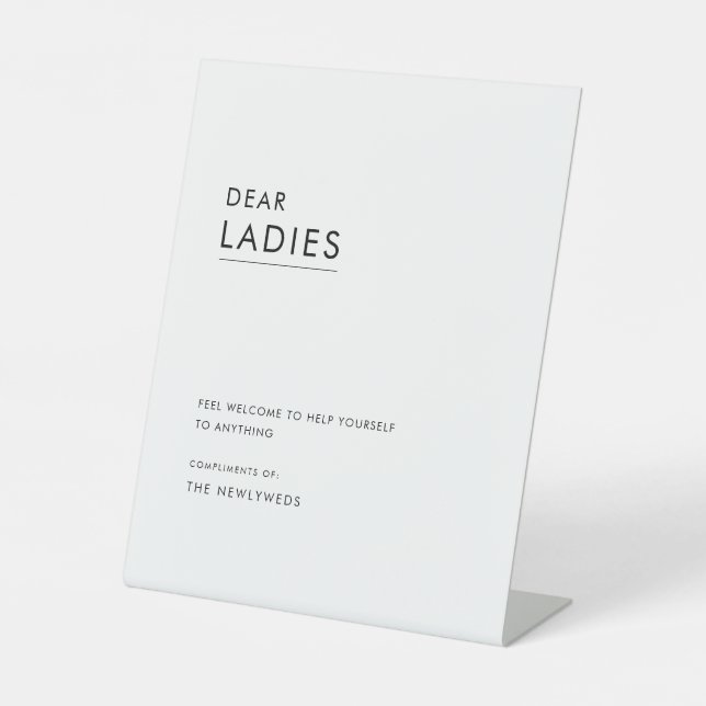 Minimalistischer schwarz-weißer Hochzeitskorb Sockelschild (Vorderseite)