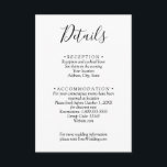 Minimalistischer schwarz-weißer Hochzeitsstichtag  Begleitkarte<br><div class="desc">Diese Hochzeitsdetails Umzäunungskarten enthalten Informationen für Ihre Hochzeitsgäste in schicken Schriften. PASSENDE Artikel in unserer Sammlung.</div>