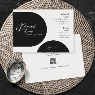 Minimalistischer Schwarz-weißer QR-Code Einladung