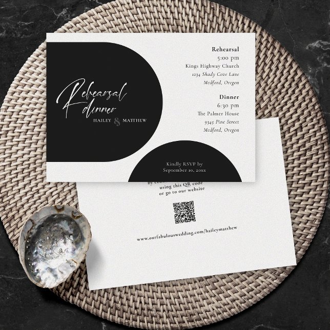 Minimalistischer Schwarz-weißer QR-Code Einladung (Von Creator hochgeladen)