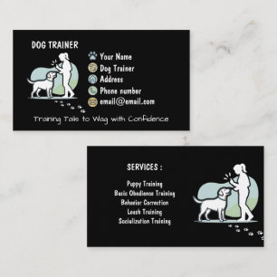 Minimalistischer schwarzer Hundetrainer individuel Visitenkarte