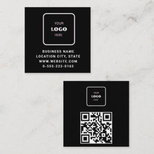 Minimalistischer schwarzer Logo-QR-Code-Scan Quadratische Visitenkarte
