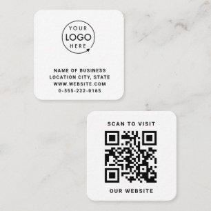 Minimalistischer schwarzer Logo-QR-Code-Scan Quadratische Visitenkarte