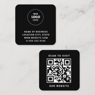 Minimalistischer schwarzer Logo-QR-Code-Scan Quadratische Visitenkarte