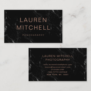 Minimalistischer schwarzer Marmor des Chic- Visitenkarte