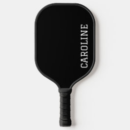 Minimalistischer schwarzer personalisierter Name Pickleball Schläger