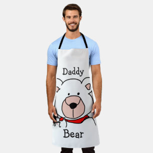 Minimalistischer schwarzer und weißer Daddy Bär Schürze