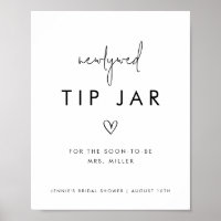Minimalistischer, schwarzer und weißer Tipp Jar