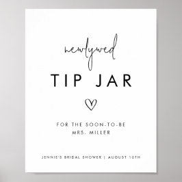 Minimalistischer, schwarzer und weißer Tipp Jar Poster