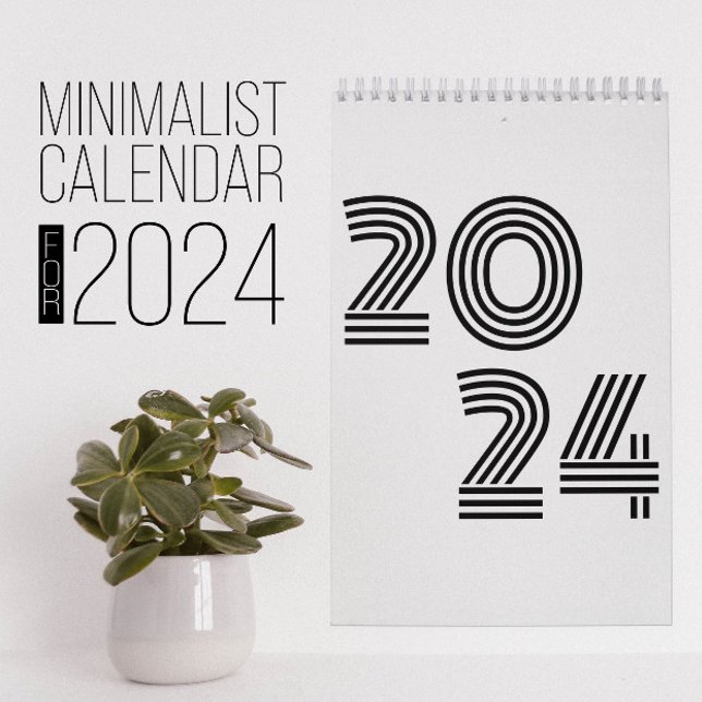 Minimalistischer Schwarzweißkalender Kalender (Von Creator hochgeladen)