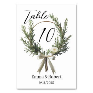 Minimalistischer Script-Hochzeitsplan Tischnummer