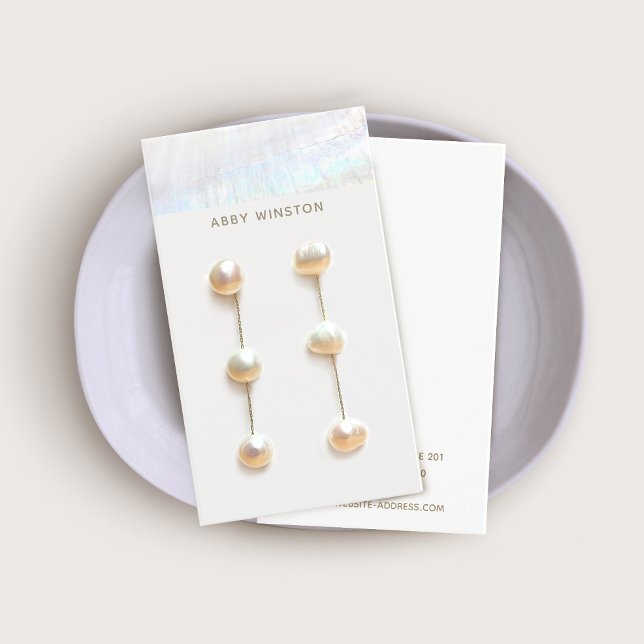 Minimalistischer Seashell Stripe Earring Display-H Visitenkarte (Von Creator hochgeladen)