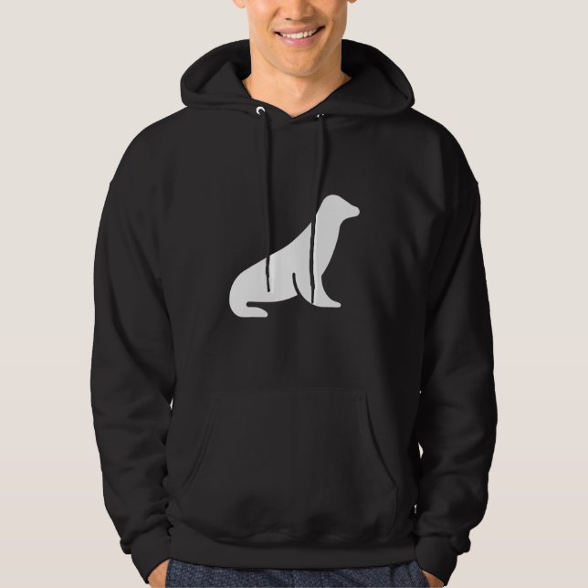 Minimalistischer Seelöwe Hoodie (Vorderseite)