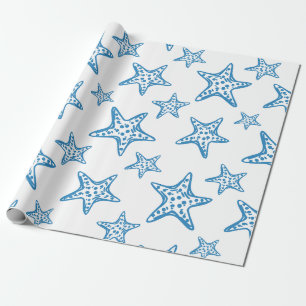 Minimalistischer Seestern-Küstenstil (2) Geschenkpapier