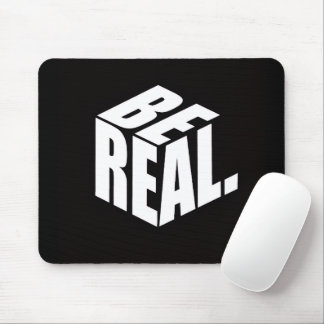 Minimalistischer „SEI ECHT.“ Würfel-Typografie-Mau Mousepad