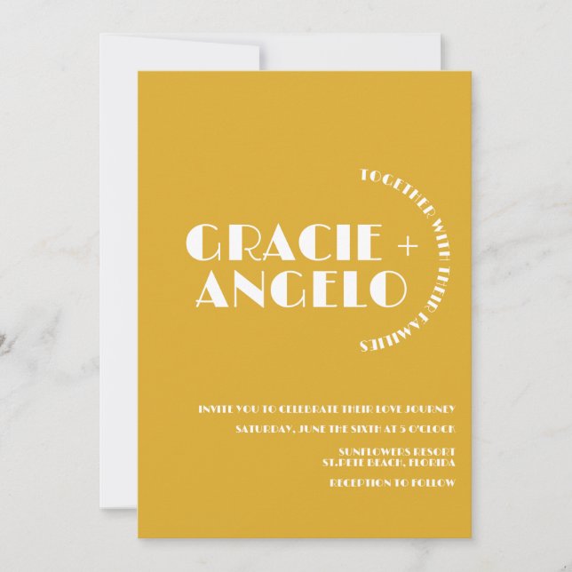 Minimalistischer Senf Blau-Farbton Einladung (Vorderseite)