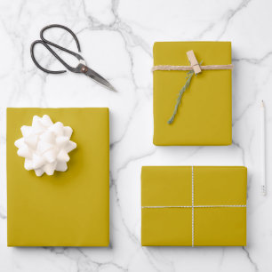 Minimalistischer Senf Gelb elegantes schlichtes Ge Geschenkpapier Set