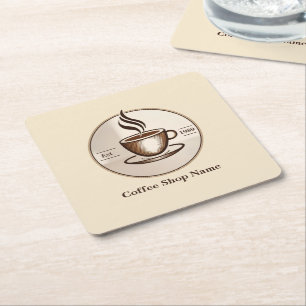 Minimalistischer Shop für das Logo für das elegant Rechteckiger Pappuntersetzer