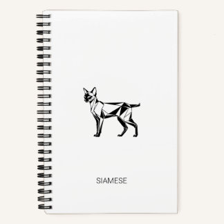 Minimalistischer Siam-Katzen-Geometrie-Hardcover-N Notizbuch
