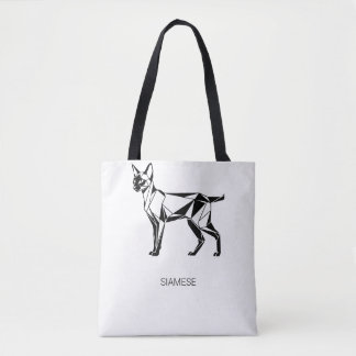 Minimalistischer Siamkatze-Geometrie-Baumwoll-Tüte
