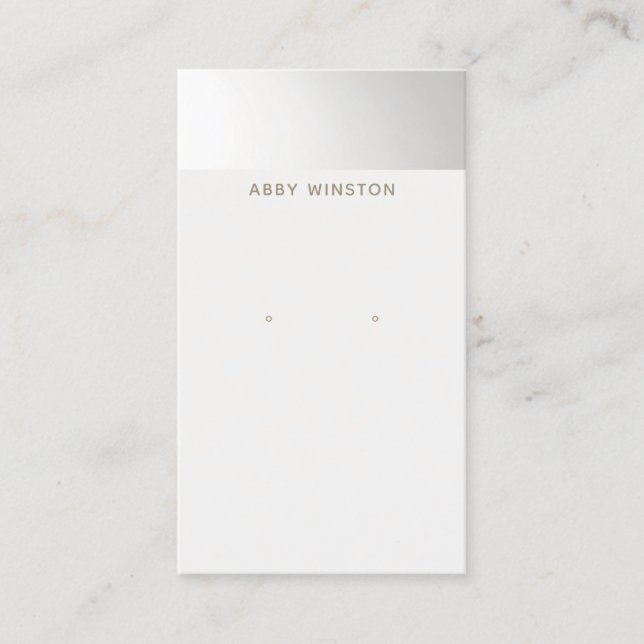 Minimalistischer Silver Earring Display-Halter Visitenkarte (Vorderseite)