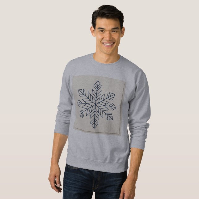 Minimalistischer Single-Line-Schneeflocke | Modern Sweatshirt (Vorne ganz)
