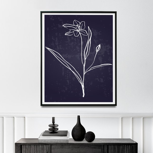 Minimalistischer Single-Linie Zeichnend Blume Poster (Von Creator hochgeladen)