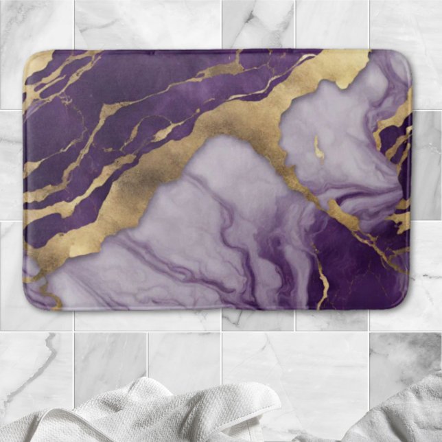 Minimalistischer skandinavischer Chic Lilac Lila M Badematte (Minimalist Scandinavian Chic Lilac Purple Marble Bath Mat)