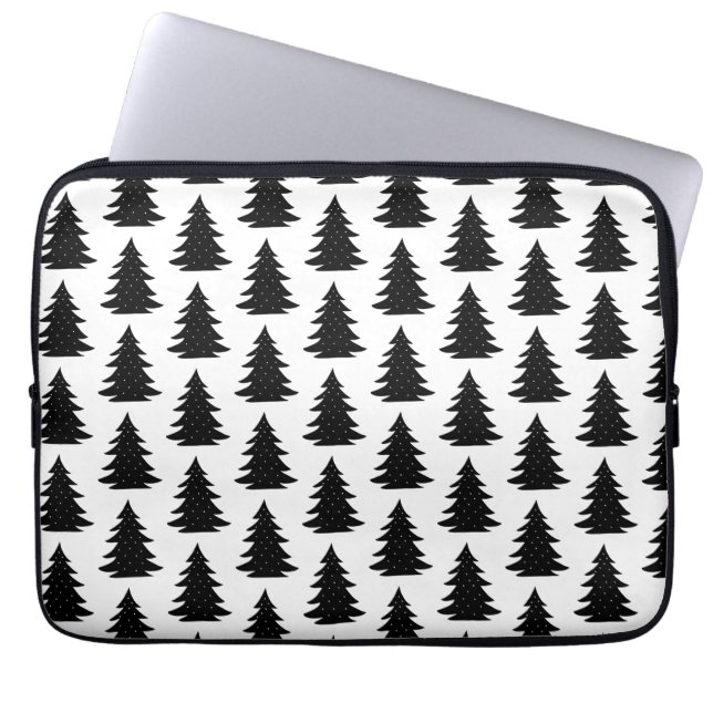 Minimalistischer skandinavischer Folkschwarmwald Laptopschutzhülle (Vorderseite)