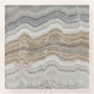 Minimalistischer skandinavischer Granitbrauner gra Glasuntersetzer