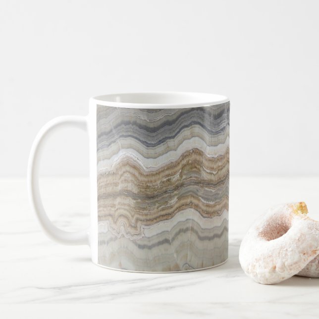 Minimalistischer skandinavischer Granitbrauner gra Kaffeetasse (Mit Donut)
