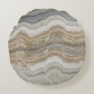 Minimalistischer skandinavischer Granitbrauner gra Rundes Kissen