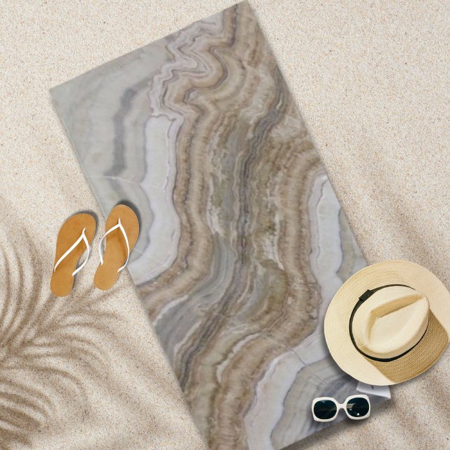 Minimalistischer skandinavischer Granitbrauner gra Strandtuch (minimalist scandinavian granite brown grey marble beach towel)
