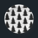 Minimalistischer skandinavischer Volksschwarzer We Pappteller<br><div class="desc">Minimalistische europäische Folktale skandinavischen schwarzen Weihnachtsbaum Muster-Design,  skandinavische yuletide Weihnachten skandinavische illustrierte Muster. Skandinavisches Weihnachtspapier.</div>