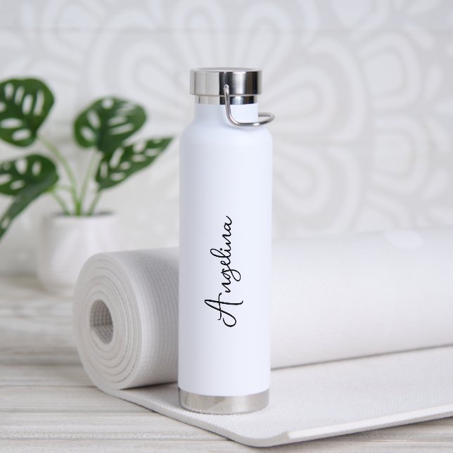 Minimalistischer Skriptname Einfaches Elegant Trinkflasche (Yoga)