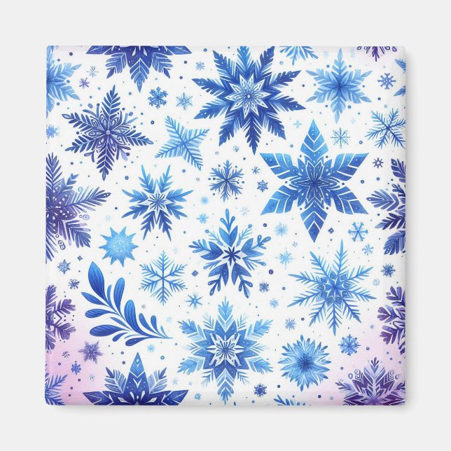 Minimalistischer Snowflake-Magnet Magnet (Vorne)