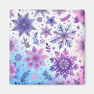 Minimalistischer Snowflake-Magnet Magnet