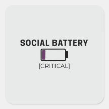 Minimalistischer Social-Battery-Low-Aufkleber