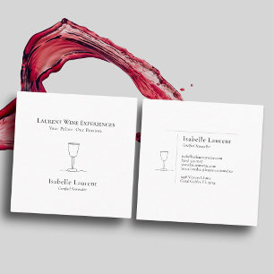 Minimalistischer Sommelier Wine Experte Quadratische Visitenkarte