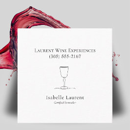 Minimalistischer Sommelier Wine Experte Telefonnummerkarte